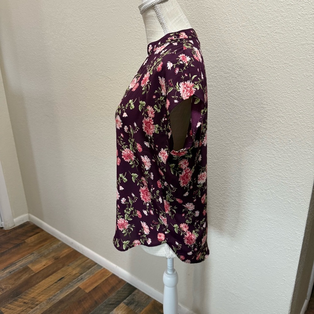 Forever 21 Floral Blouse - Purple and Pink - Size Small - Picture 3 of 12